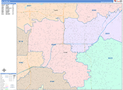 El Cajon  Wall Map Color Cast Style